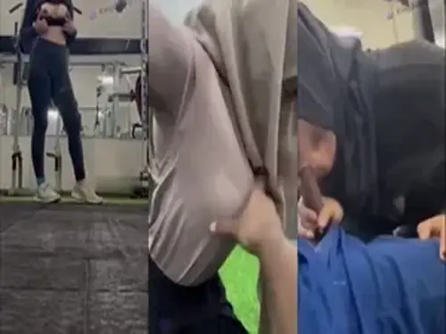 Ukhti Hijab Cantik Eksib Pamer Memek Di Gym